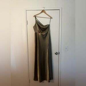 Birdy Grey bridesmaids dress! Style:Kensie Dress, Color:Satin Green Moss, Size:L